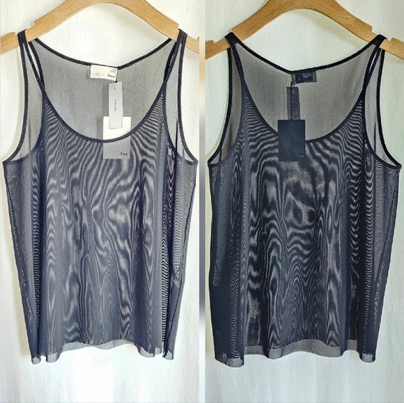 🇨🇦 Aritzia Wilfred Free McNally Black Sheer Mesh Tank Top - Picture 12 of 15